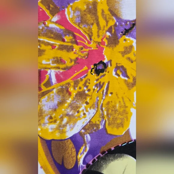 Paolo Santini M Della Vita Multiclrd Lslv Pop art Floral Print Women's T-shirt - Picture 8 of 12